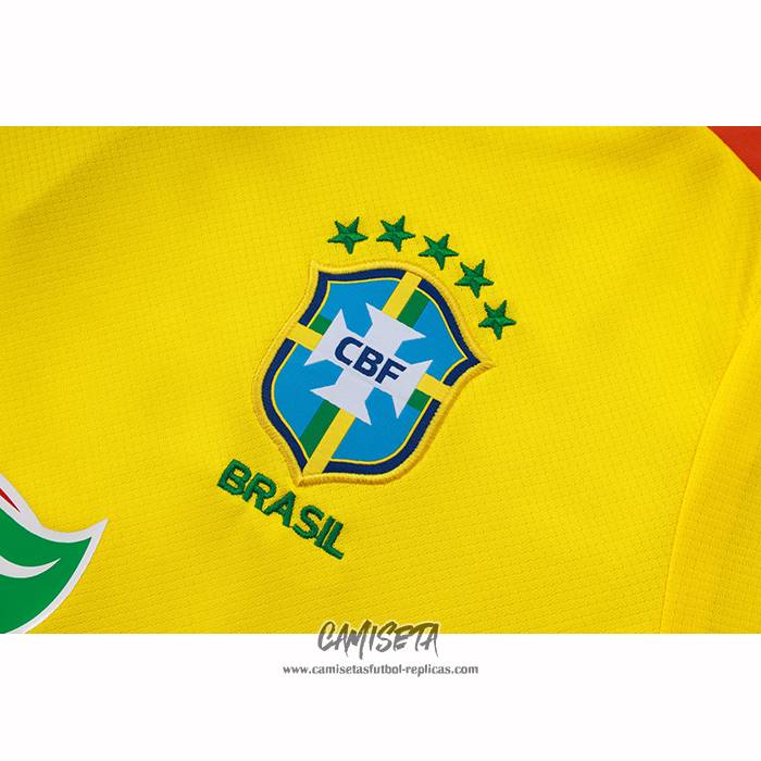 Chandal del Brasil 2025-2026 Manga Corta Amarillo - Pantalon Corto